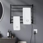 Heated Towel Rack - 6 Bars - 600Hx850Wx120D - NZHZNY-S-06-3B - Black
